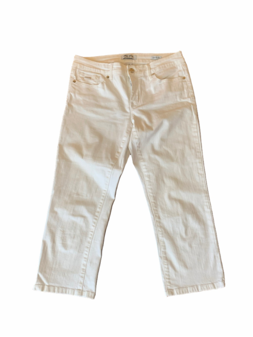 Women's Nine West White Chrystie Capri Jeans Size 4